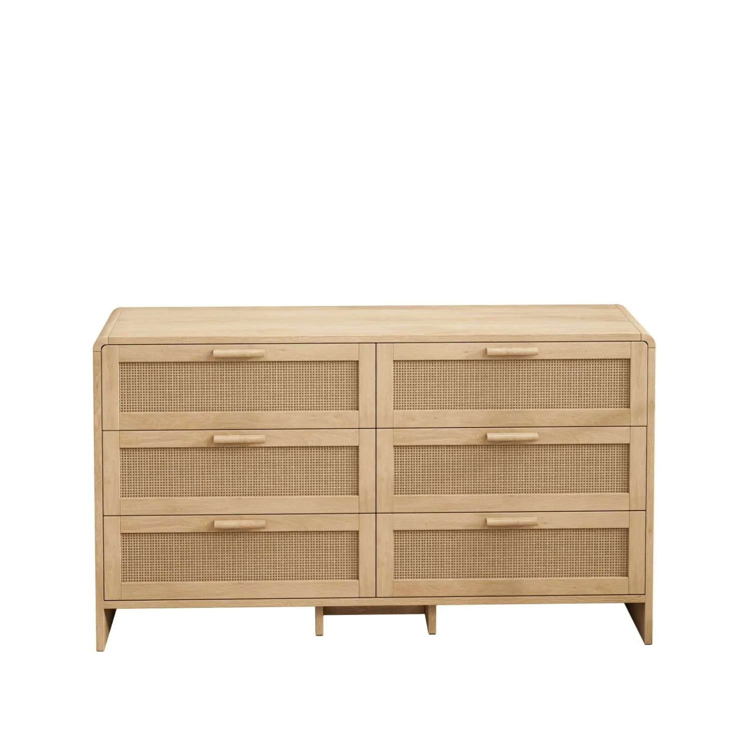 PXloue Kommode Rattan Eckschrank 6 Schubladen Aufbewahrung für Wohnzimmer Schlafzimmer Küche