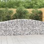 vidaXL Gabionen mit Hochbogen, 7 Stück, 400x50x80/100cm, aus verzinktem Eisen, gefüllt mit Steinen.