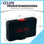 Schwarzer CCLIFE Werkzeugkoffer für 16-tlg. Twist Socket Schraubenausdreher Set, Maße 27x17.5x7cm.