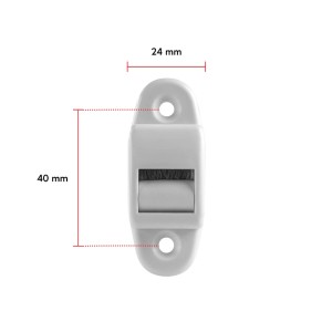 Weiße Bauheld Rollladen Gurtführung 14mm mit Rolle und Bürstendichtung für Rollladensteuerung.