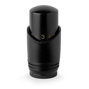 Sanicomfort Thermostatfühler Design M30, schwarz matt, für Heizungs-Installation.