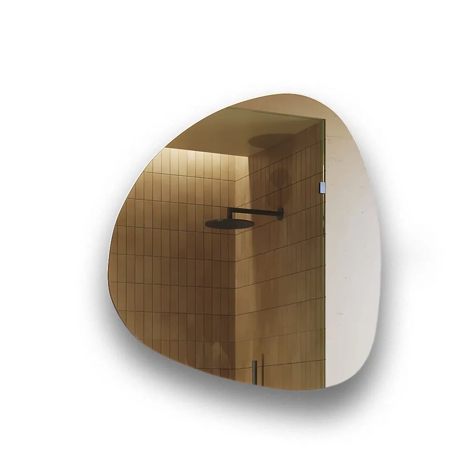 Artforma LED Badspiegel Asymmetrisch 74x74 cm mit Beleuchtung Kaltweiß Rahmenlos IP21 M036
