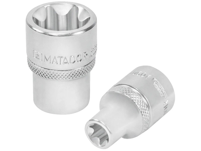 MATADOR Steckschlüssel-Einsatz Lang – 8 Mm, Für 3/8″ Antrieb, Mit Kreuzrändelung, Chrom-Vanadium Stahl