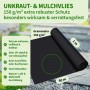 TTL GARDEN Unkrautvlies 150g/m² 1x50m 50m² Rolle Schwarz Extra Starkes Gartenvlies gegen Unkraut Mulchvlies Wasserdurchlässig & UV-stabil_2