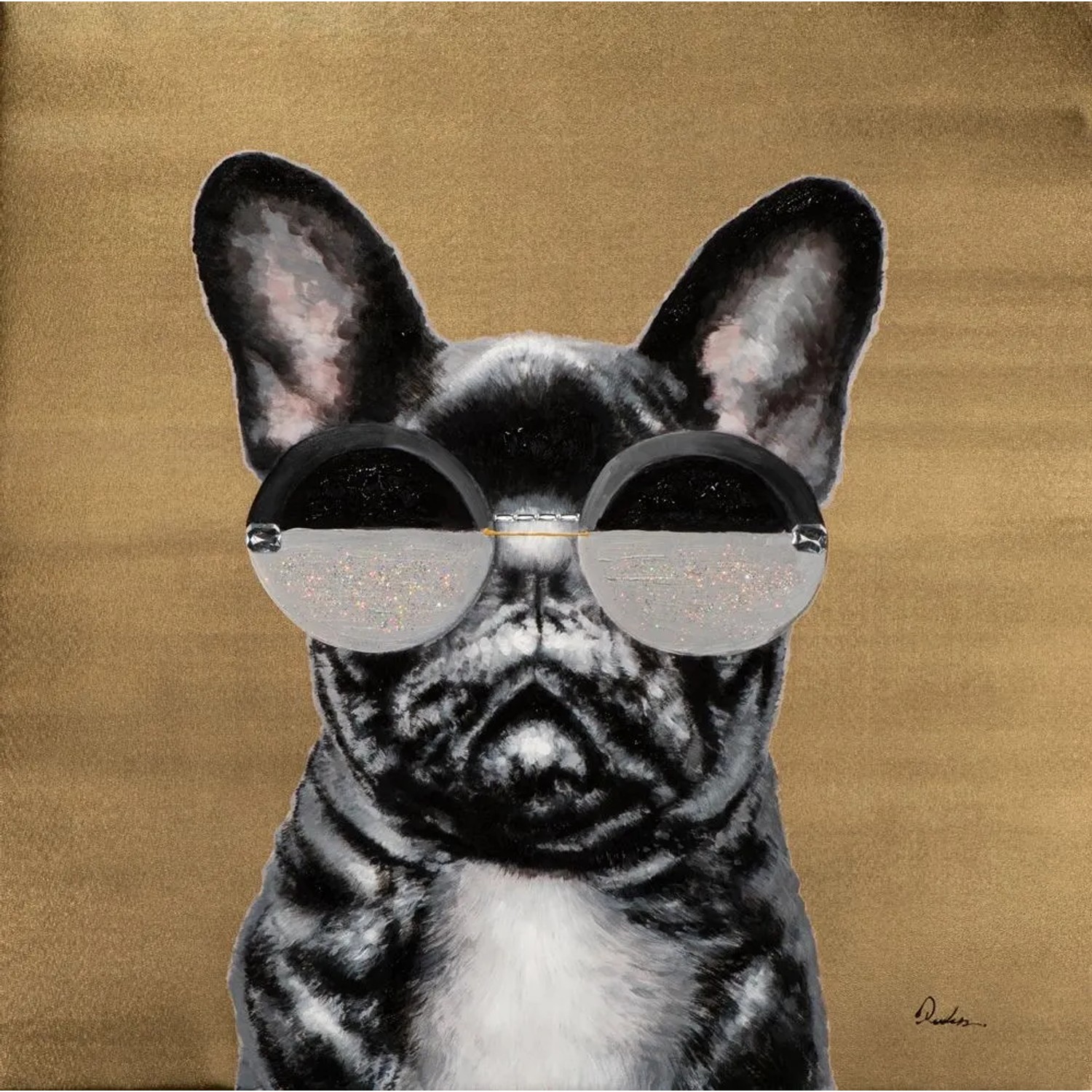 Art Universe Leinwandbild Cool Dog 80 x 80 cm