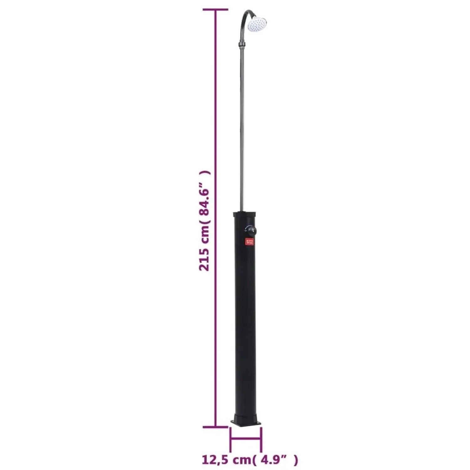 vidaXL Garten-Solardusche Schwarz 215 cm 8 L 92295_10