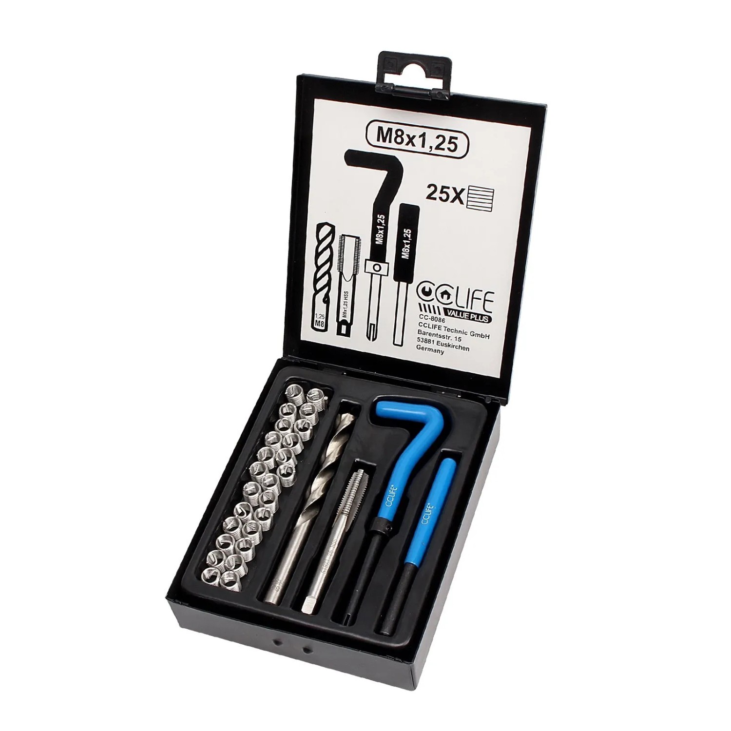 CCLIFE Gewindereparatur Satz M5-M14 Größe M8 x 125 25 Einsätze zum Gewinder günstig online kaufen