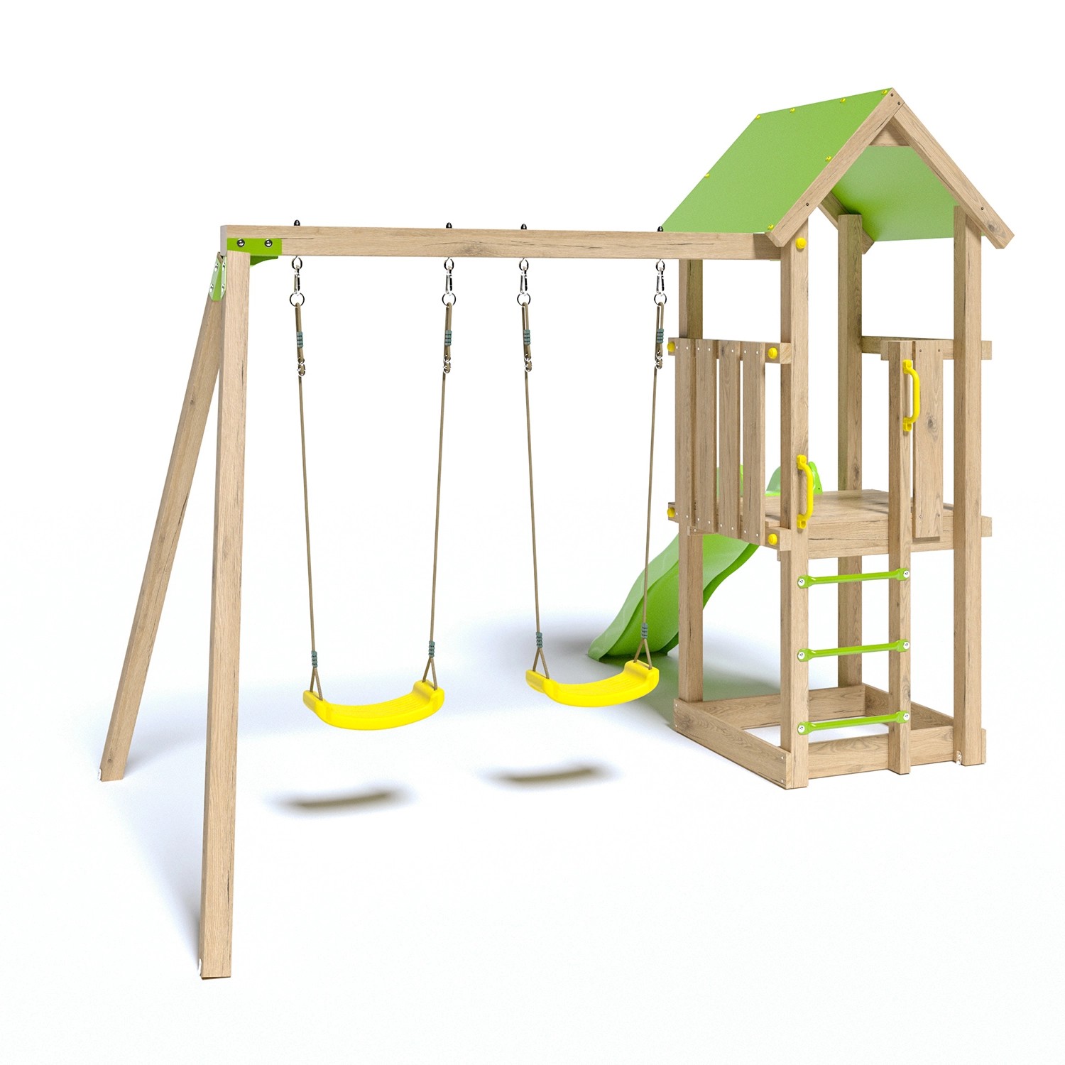 Trigano Spielturm Easy Xperience mit Rutsche, Sandkasten und Schaukel für Kinder.