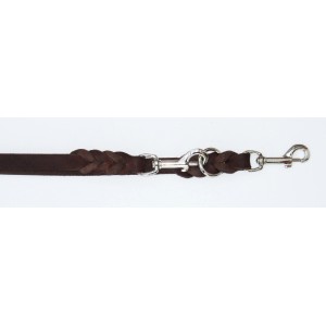 Braune Heim Hunde-Vorführleine aus Softleder, 18 mm breit und 220 cm lang.