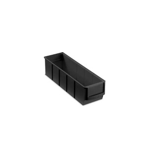 Schwarze PROREGAL Industriebox 300 S, 1,6 Liter, ESD-Sortimentskasten für Aufbewahrungssysteme.