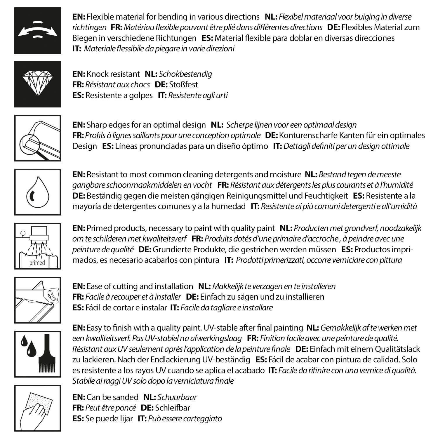 Flexible, weiße ORAC DECOR Eckleiste CX189F, 200cm, für Paneel-Zubehör.