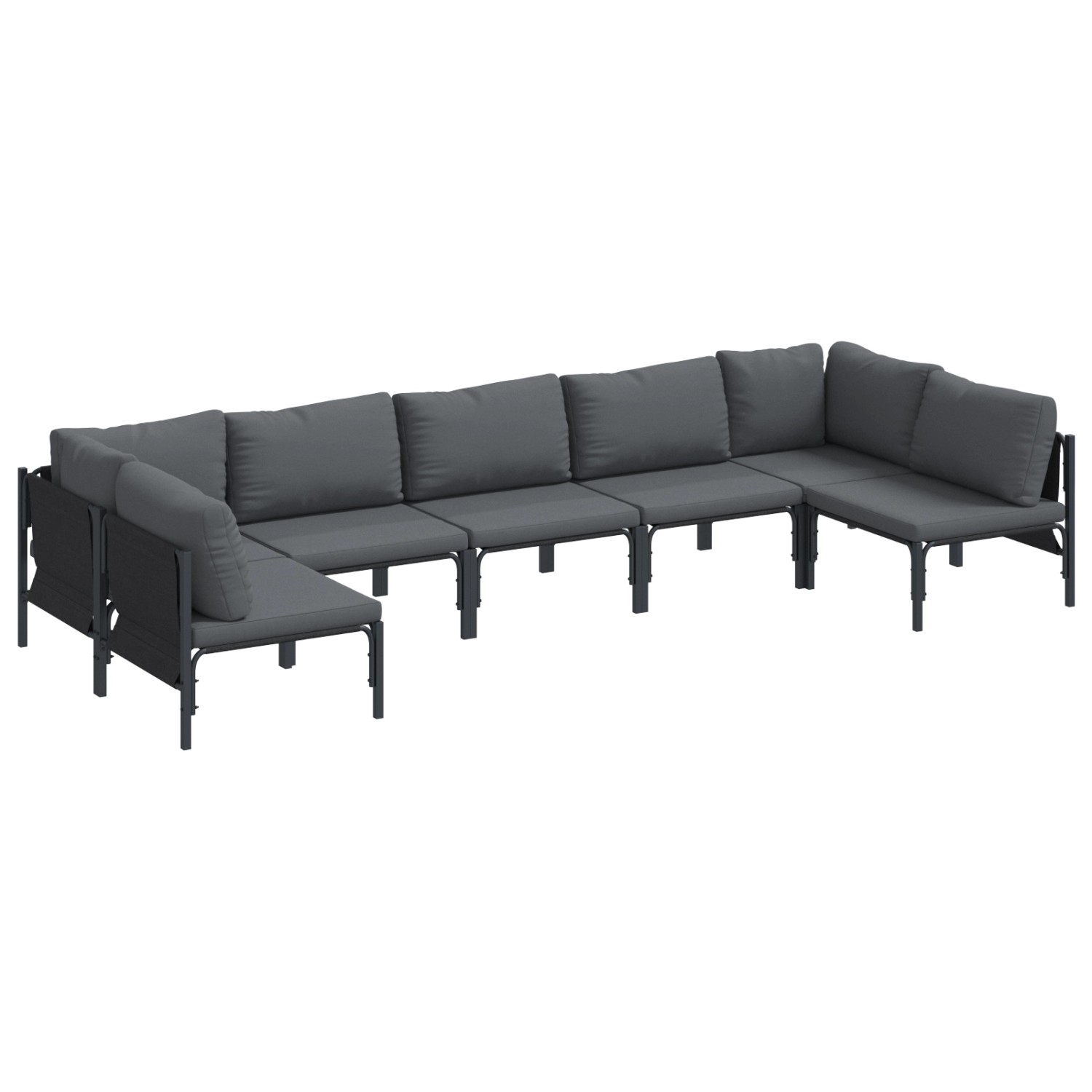 vidaXL Garten-Sofa-Set 7-Tlg Anthrazit Stahl 3378981 günstig online kaufen