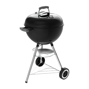 Schwarzer Weber Holzkohlegrill Original Kettle 47 cm mit Deckelthermometer und Aschetopf.