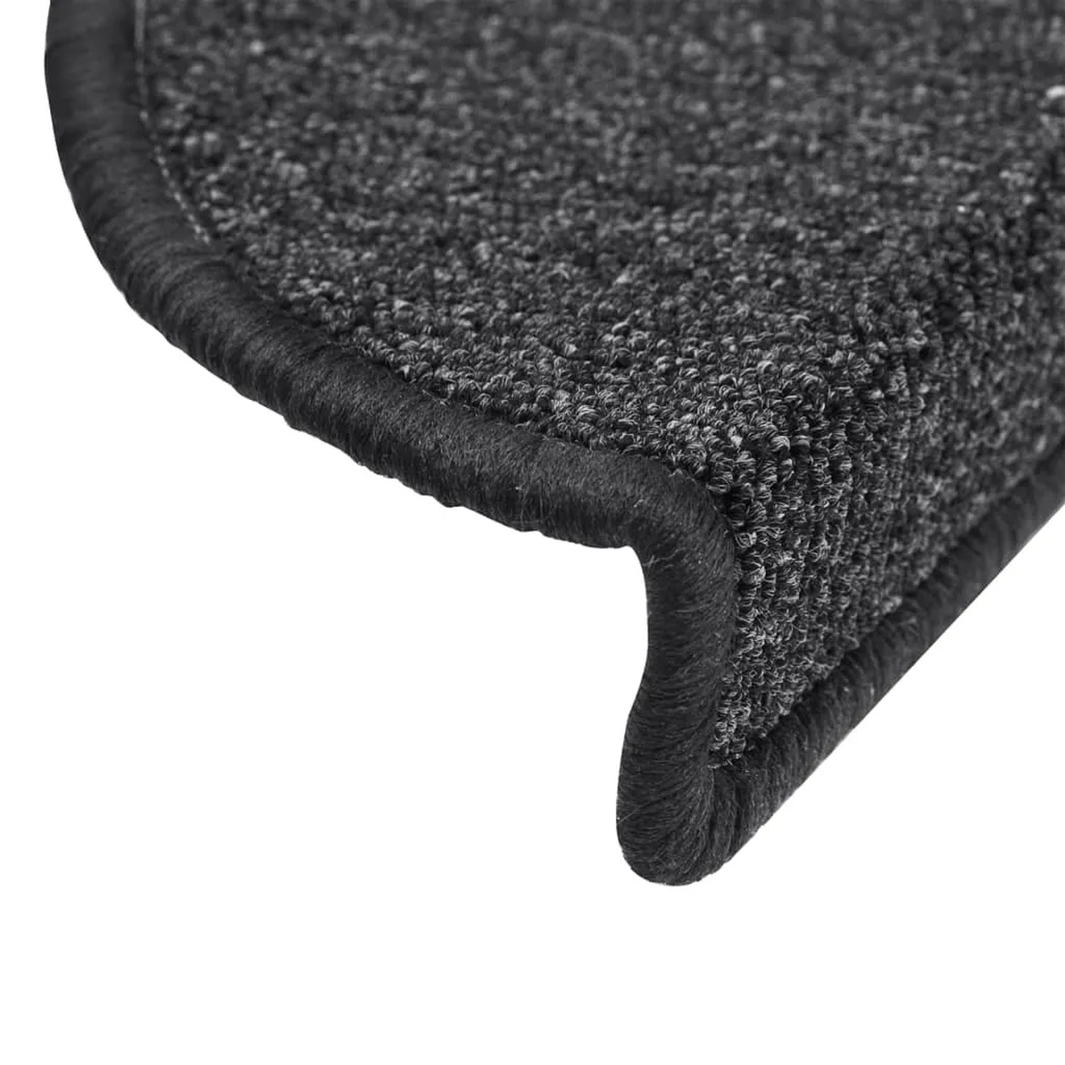 Nahaufnahme einer anthrazitfarbenen Stufenmatte (56x17x3 cm) aus der 10er-Packung.