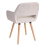 MCW Esszimmerstuhl A50 II, creme-graues Textil, helle Holzbeine, Rückansicht.