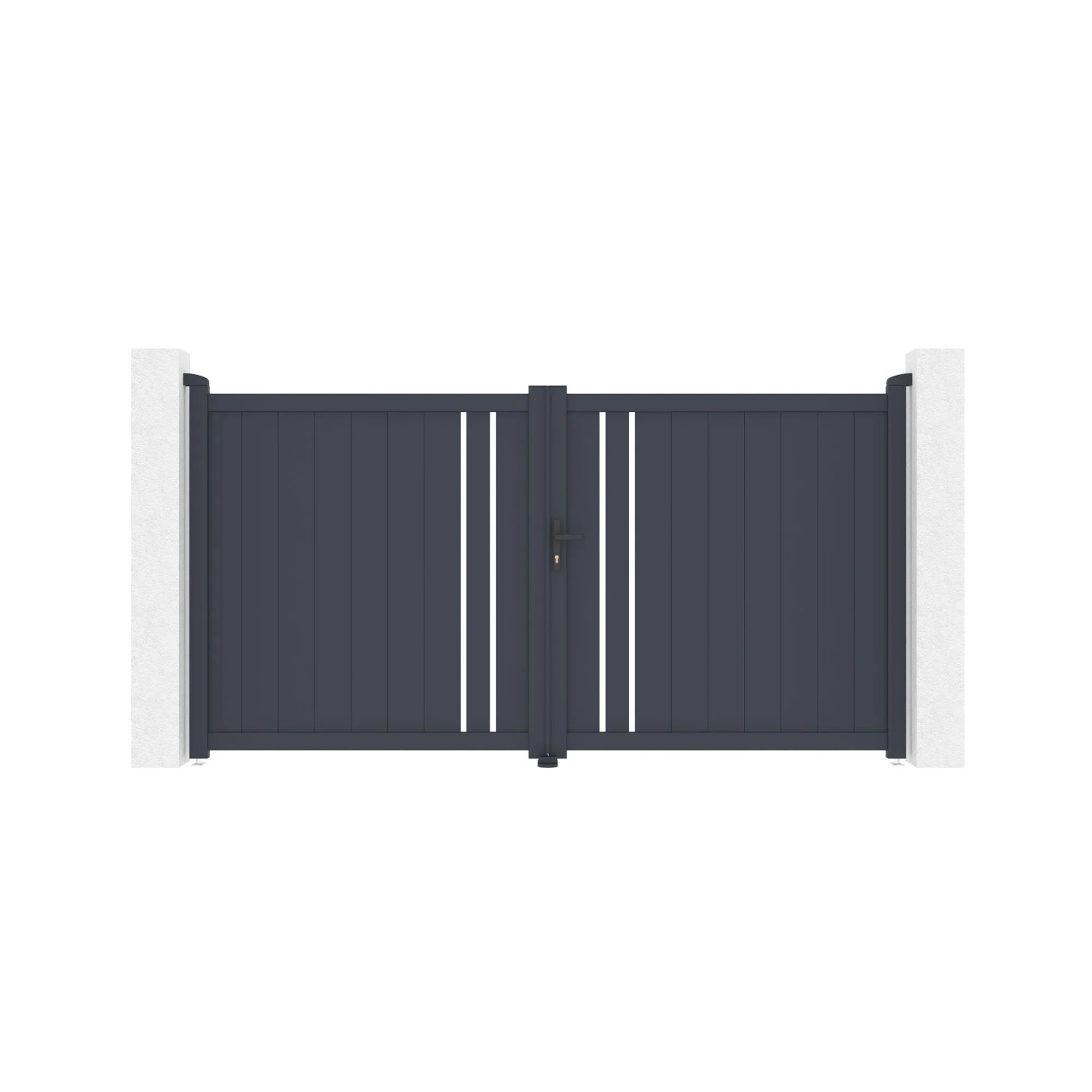Casanoov Verstellbares Drehtor Breite Giona 300x140cm Grau Aluminium
