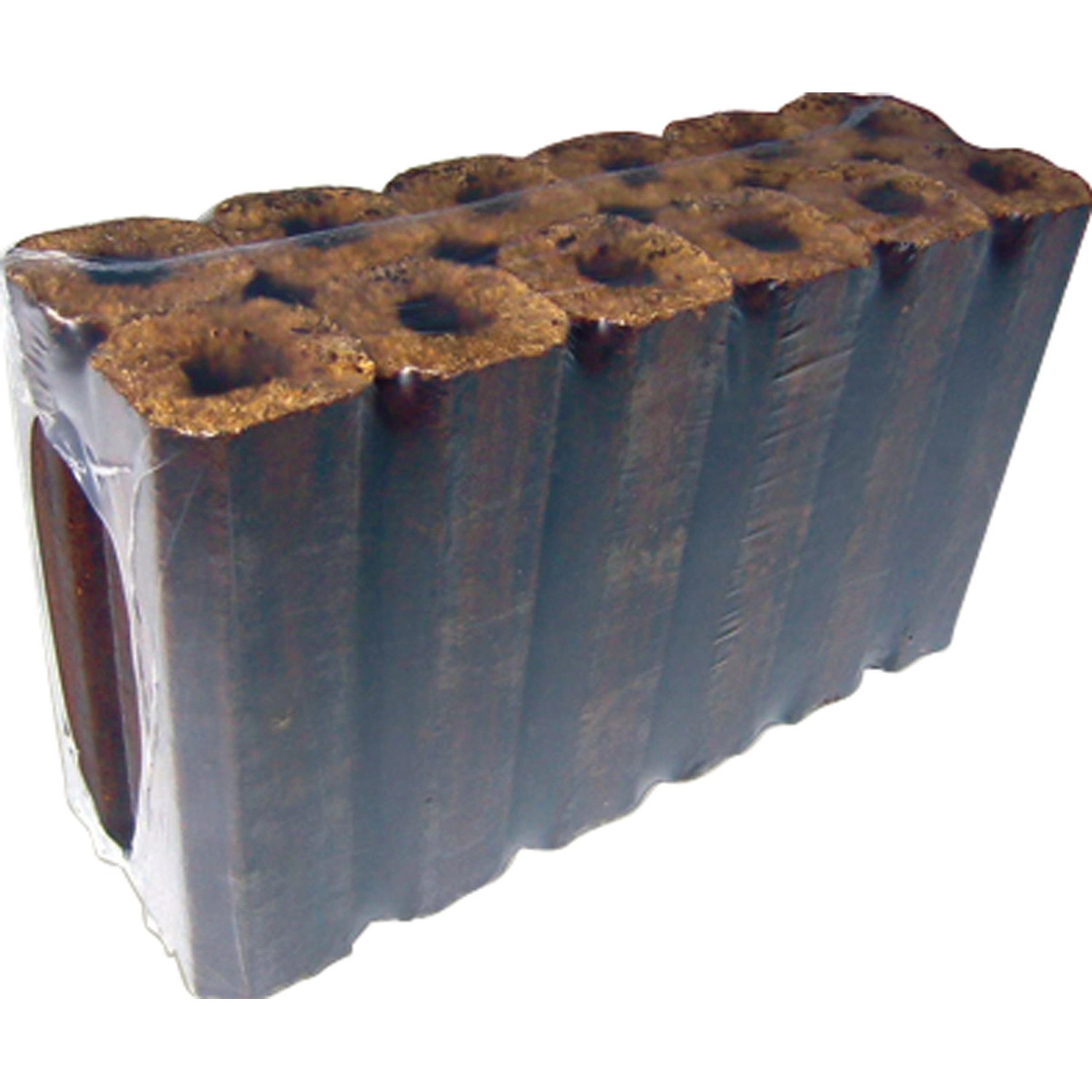 Verpackte Sparky Holzbriketts, Hartholz, 8-eckig mit Loch, 10 kg, für Kamin und Ofen.