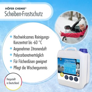Höfer Chemie Premium Scheiben Frostschutz -60 Grad Konzentrat, 4 x 5l Kanister.