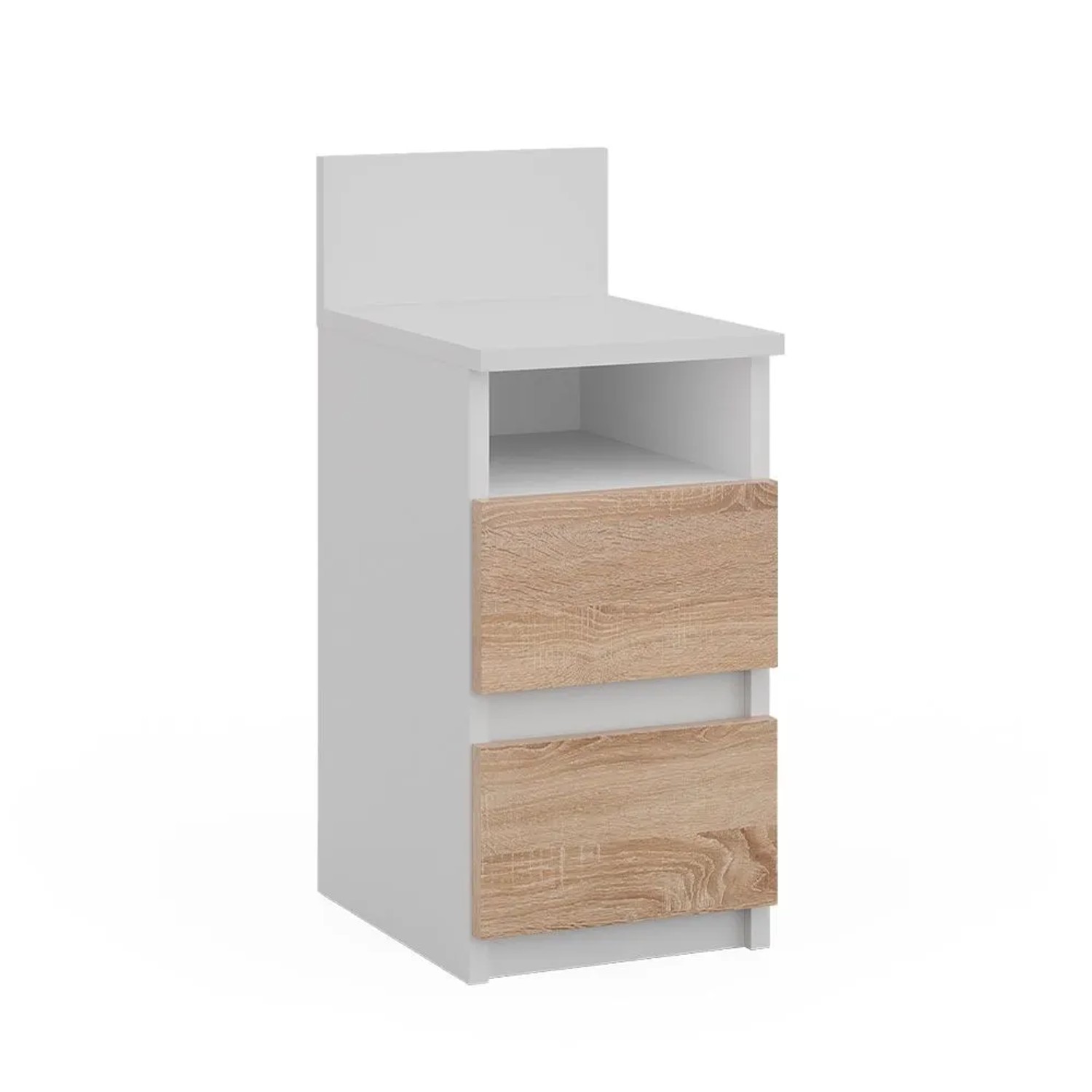 Vicco Nachttisch Monty Weiß Sonoma 25 x 59 mit 2 Schubladen