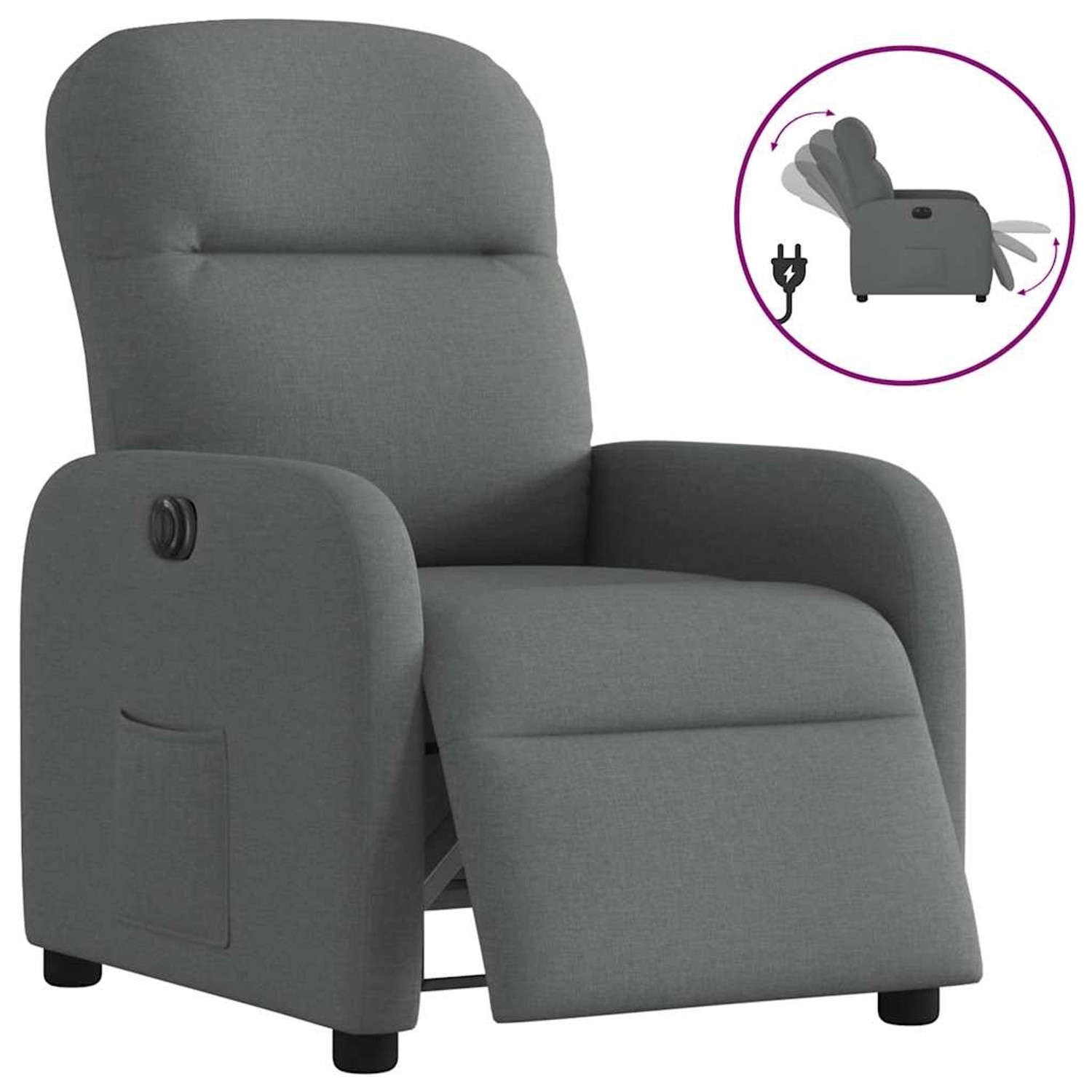 vidaXL Relaxsessel Elektrisch Dunkelgrau Stoff 3302953 günstig online kaufen