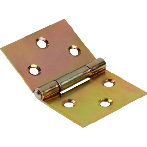 Gelb verzinktes Breit-Scharnier, 60x40 mm, für bewegliche Verbindungen.