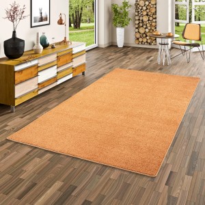 Snapstyle Hochflor Teppich Luna in Terrakotta, 80x320cm. Weicher Velours Teppich für Wohnräume.
