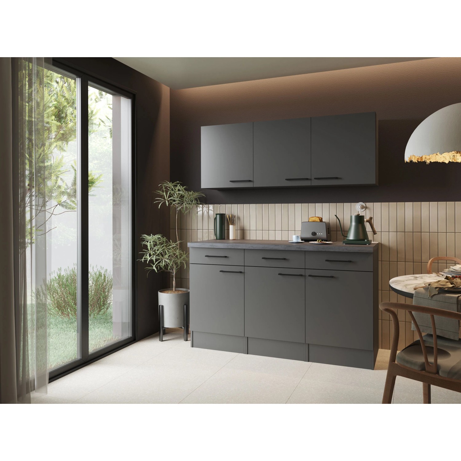 Respekta Sideboard 6200SOU150GRGM1 150 cm Grau Matt