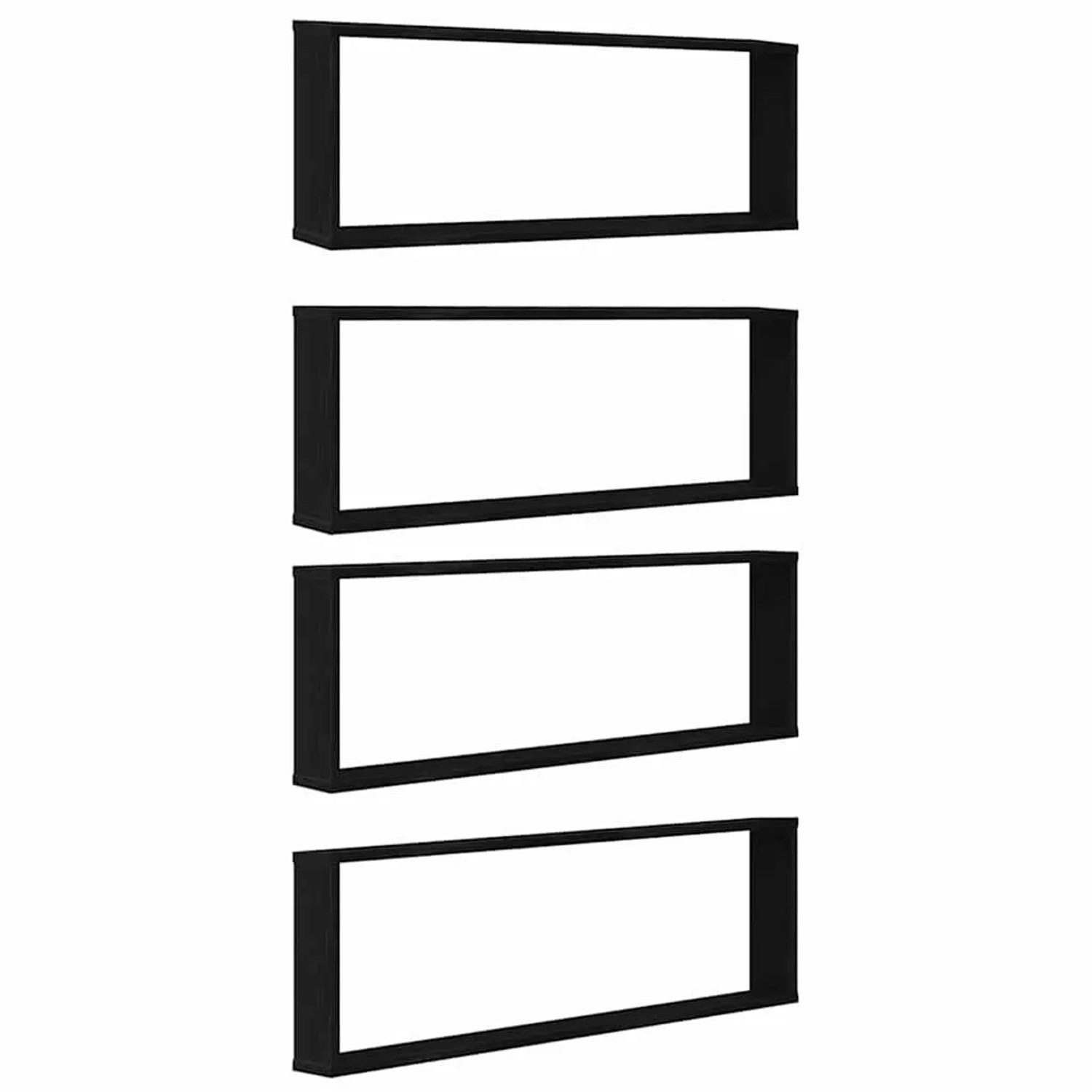 vidaXL Würfelregale 4 Stk Schwarz Eichen-Optik 100x15x30 cm 862059