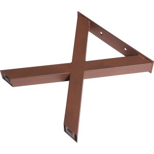 Bankgestell X-Form in Rostoptik, 400x420 mm, robust und ideal für DIY-Bankprojekte.
