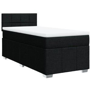vidaXL Boxspringbett mit Matratze Schwarz 90x190 cm Stoff 3289225
