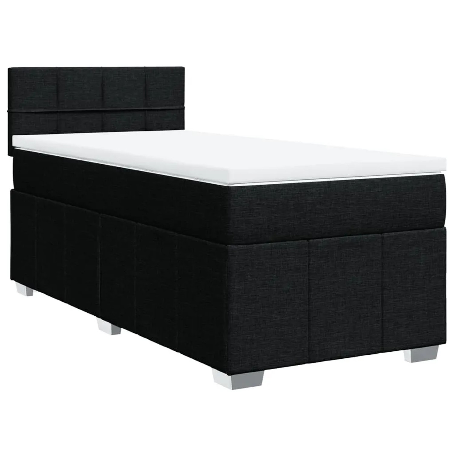 vidaXL Boxspringbett mit Matratze Schwarz 90x190 cm Stoff 3289225 günstig online kaufen