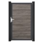 GroJa Basicline Gartentor, 100x180 cm, Monument Oak Dekor, mit anthrazitfarbenem Rahmen.