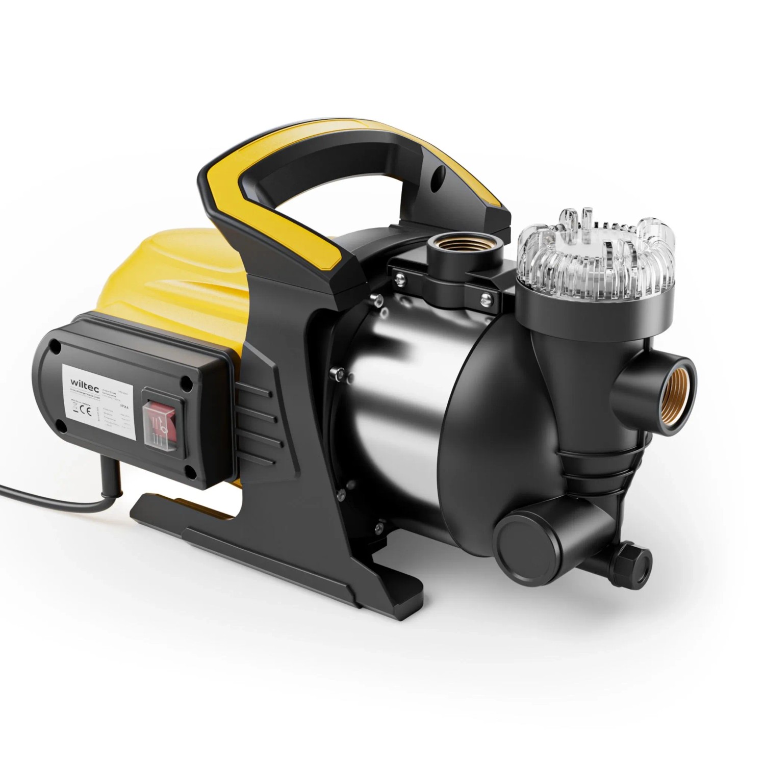Wiltec Gartenpumpe 1200W Edelstahl 3800L/H Wasserpumpe Brunnenpumpe Gartenteich