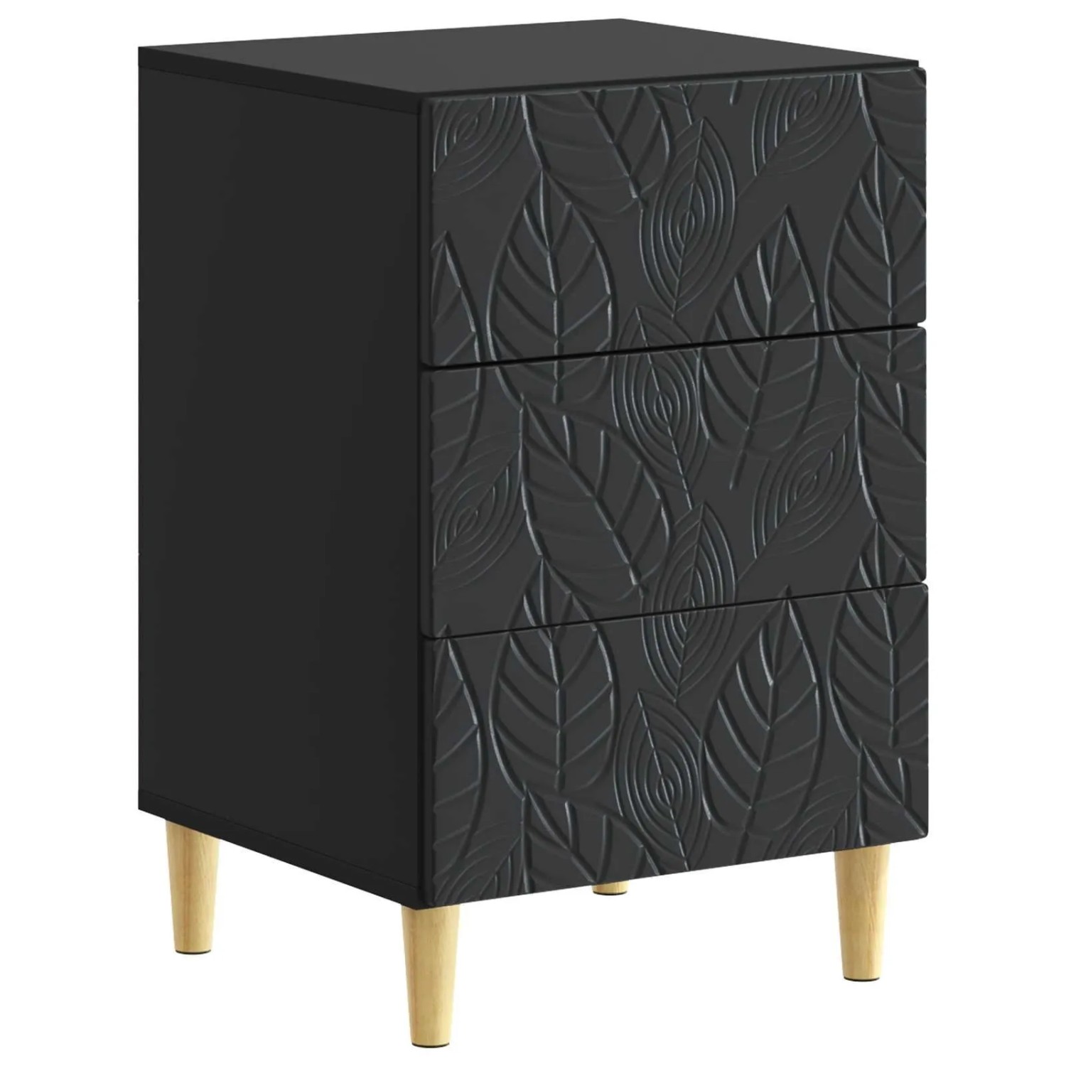 vidaXL Nachttisch Schwarz 43 x 39,5 x 66,5 cm Holzwerkstoff 895016