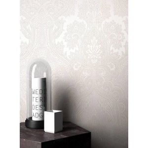 Newroom Vliestapete Sarita Silver Leicht Glänzend Barock FSC®