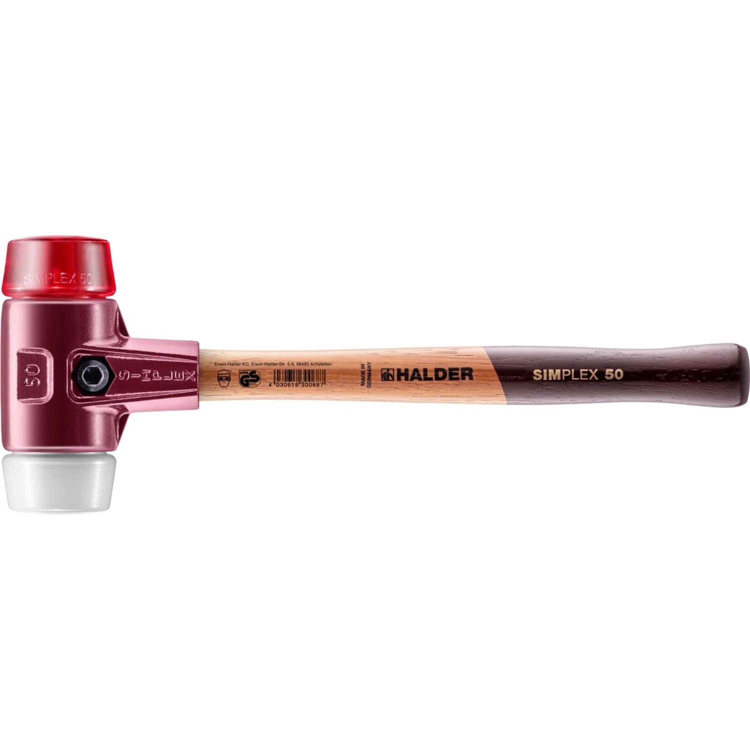 Halder Simplex Schonhammer Ø 50 mm Plastik Rot   Superplastik mit Tempergus günstig online kaufen