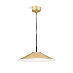 Goldene LED Hängeleuchte Gourmet, Ø 35cm, 22W. Moderne Lampe für Esszimmer und Wohnraum.