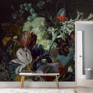 Fototapete Feona Flowers 280x300cm mit Blumenmotiv im Stil alter Meister.