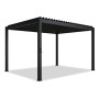 Anthrazitfarbene Juskys Pergola Lamellendach Tahiti 3x4m für Terrasse und Garten.
