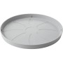 Hellgrauer Deroma Untersetzer Origin Saucer, 32 cm Durchmesser, für Innen- und Außenbereich.