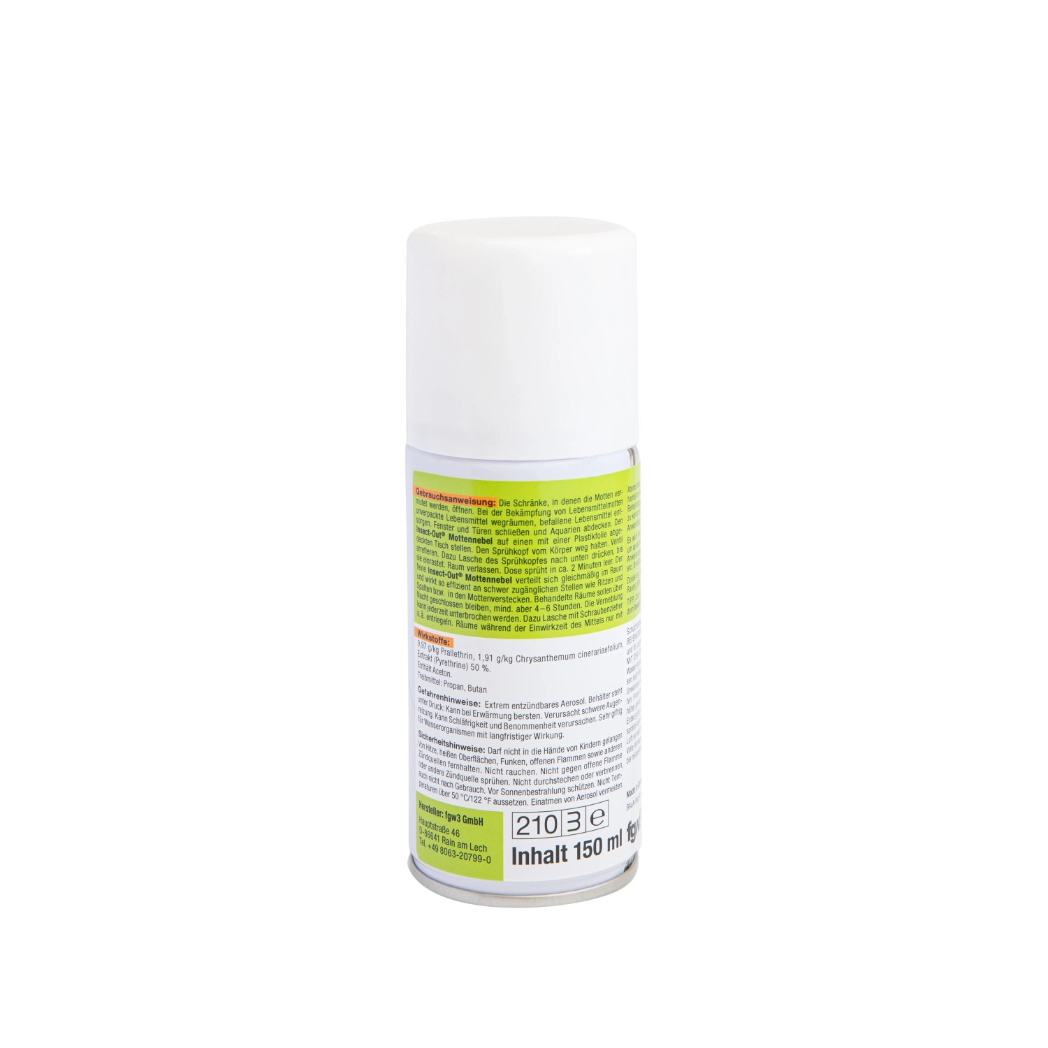 Insect-Out Mottennebel 150ml zur Bekämpfung von Kleidermotten in Innenräumen.