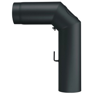 Justus Rohrset Standard Schwarz, 90-Grad-Winkelstück für Kaminöfen.