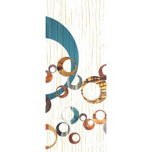 Komar Vlies Fototapete United White Panel, 100x250 cm, mit Kreisen und Linien Muster.