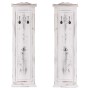 2er Set Wandgarderobe H33 im Shabby Look, weißes Holz mit Metallhaken.
