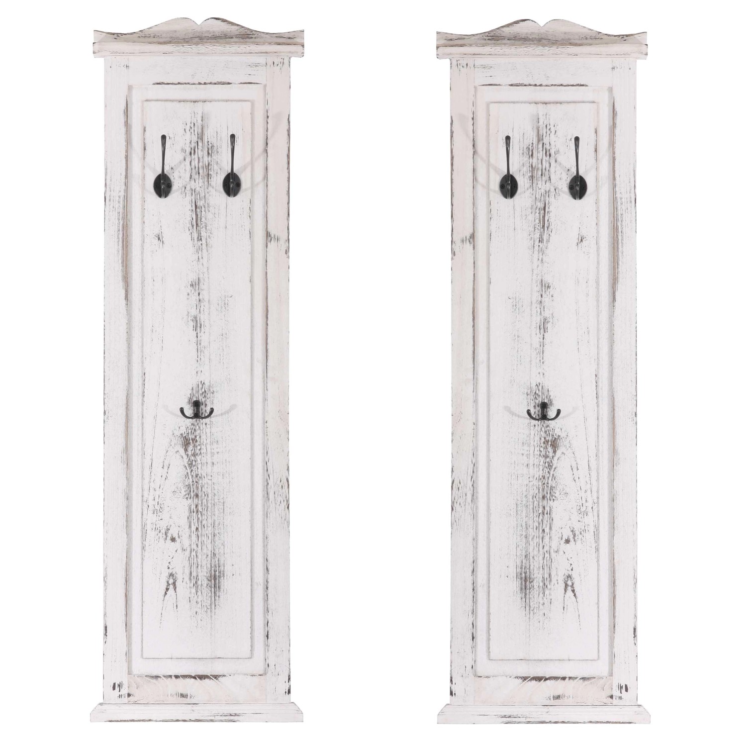 MCW Wandgarderobe H33 2er-Set Weiß Shabby