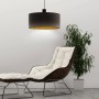 Moderne Eglo Hängeleuchte Concessa, dunkelbraun-cappuccino-gold, Ø530mm. Textil-Lampenschirm für Wohnzimmer & Schlafzimmer.