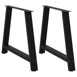Zwei schwarze, A-förmige vidaXL Esstischbeine aus Stahl, 90x73cm, für DIY Möbelbau.