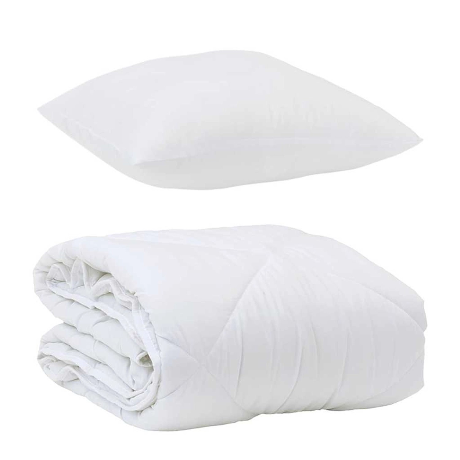 vidaXL Bettdecke mit Kissen 2-Tlg Weiß Mikrofaser 3376609 günstig online kaufen