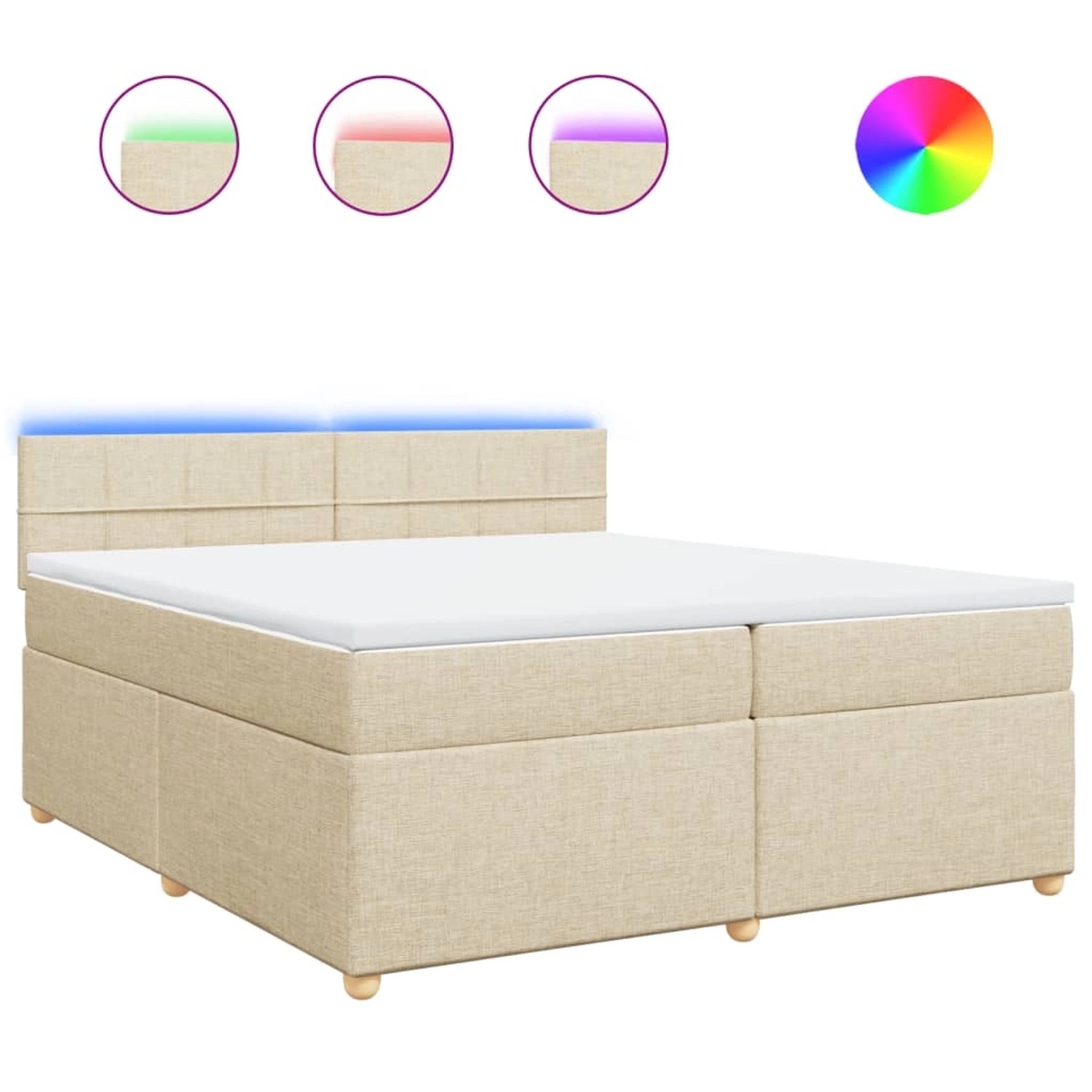 vidaXL Boxspringbett mit Matratze Creme 200x200 cm Stoff 3289092 günstig online kaufen