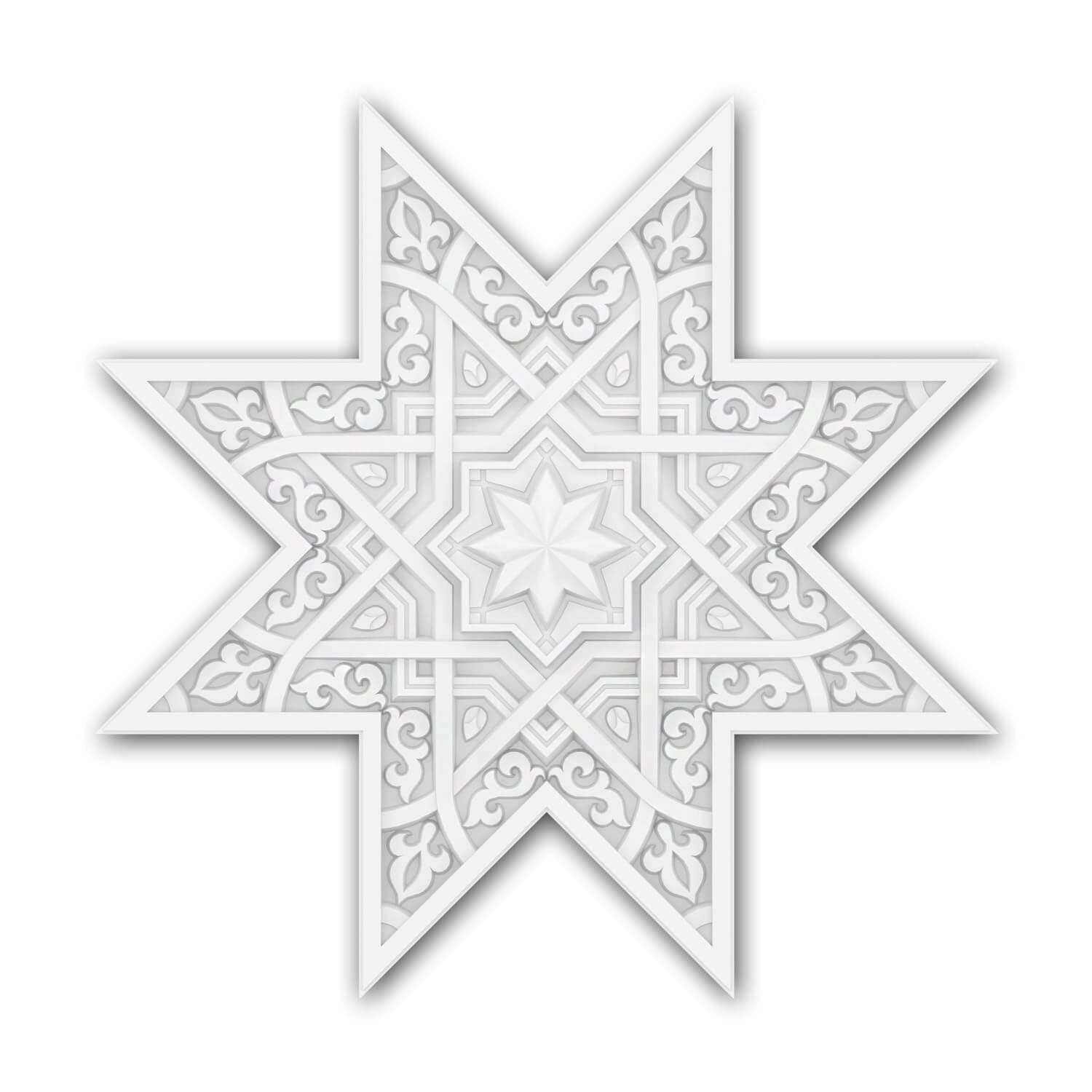 PROFHOME 157501 RoSette Deckenplatte Zierelement Deckenelement 53,5 x 53,5 cm 53,5 cm x 53,5 cm x 6,1 cm Weiß